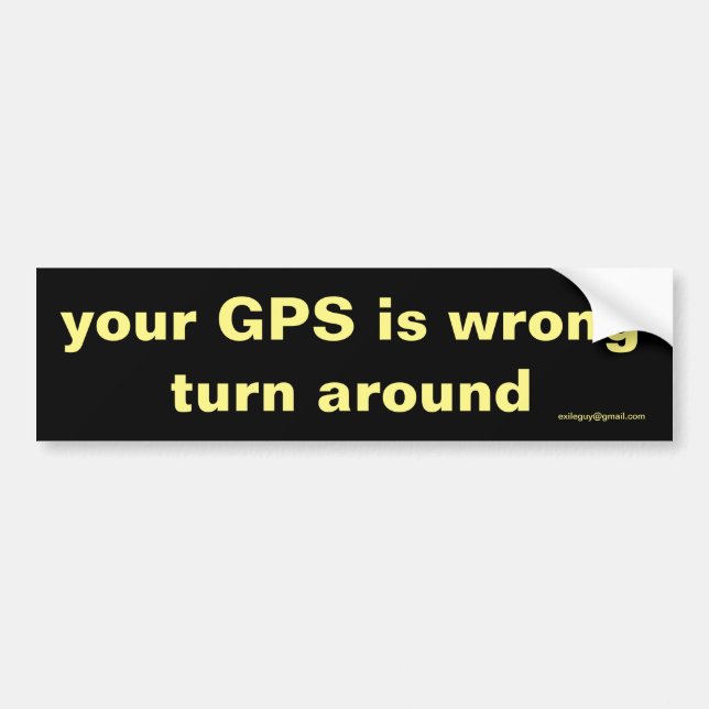 Autocollant De Voiture votre GPS est incorrect (Devant)