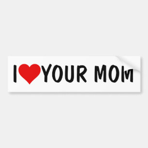 Autocollant De Voiture Votre maman plaisante : JE COEUR (AMOUR) VOTRE MÈR