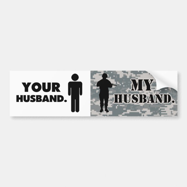 Autocollant De Voiture Votre Mari Mon Mari Femme Militaire (Devant)