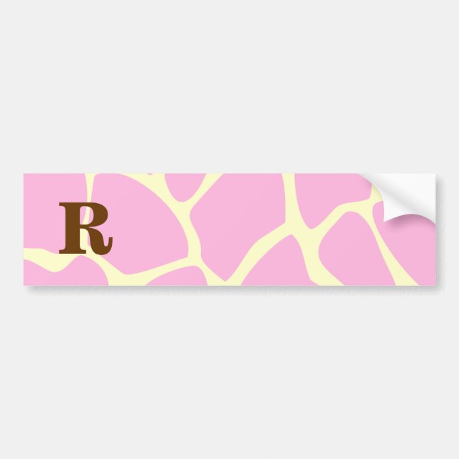 Autocollant De Voiture Votre monogramme de coutume de lettre. Copie rose (Devant)