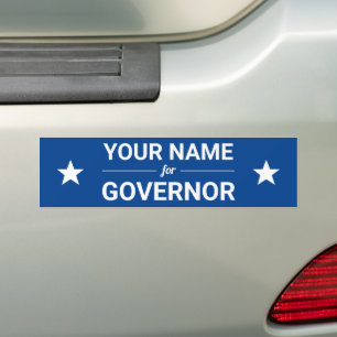 Autocollant De Voiture Votre nom pour Gouverneur Texte personnalisé Étoil