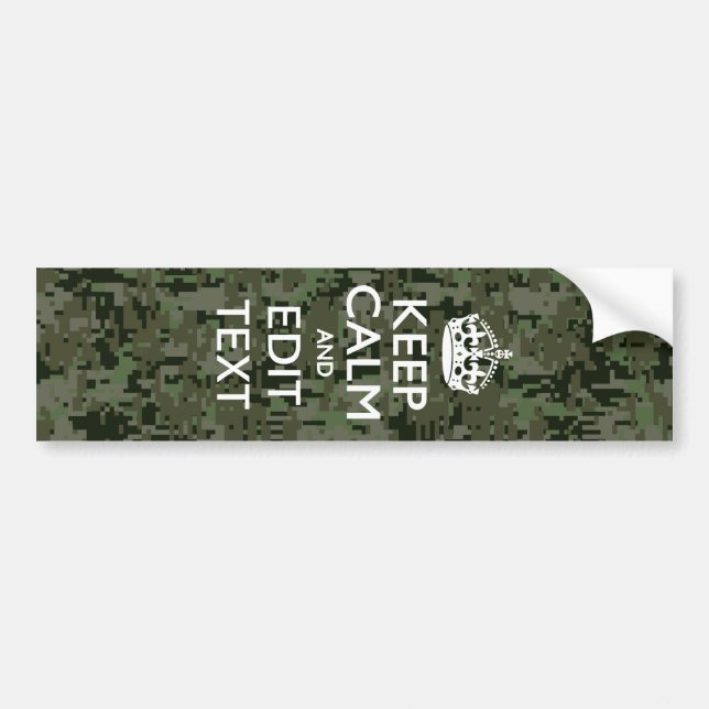 Autocollant De Voiture Votre texte Camouflage numérique Bois Conserver le (Devant)