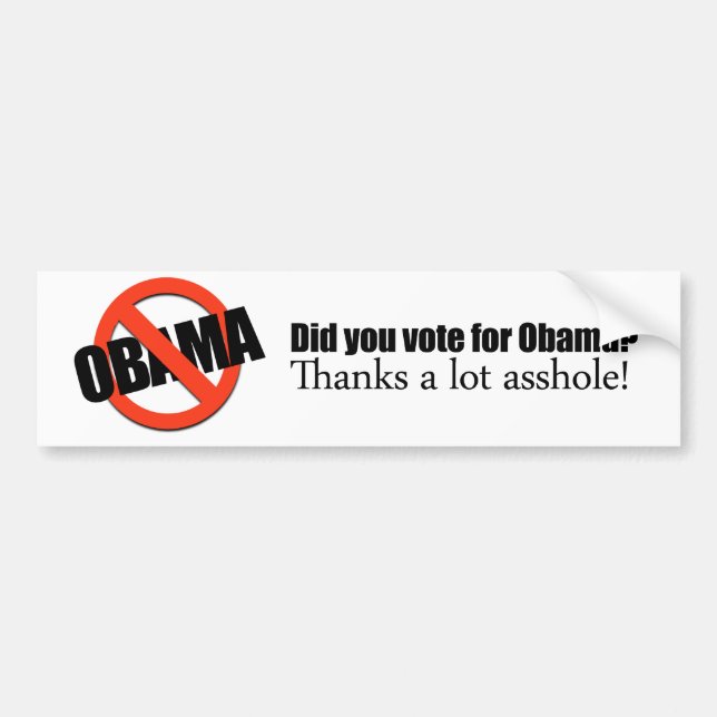 Autocollant De Voiture Vous avez voté pour Obama (Devant)