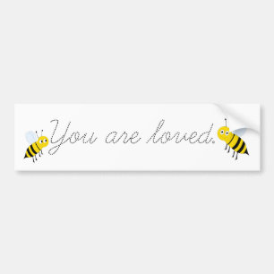 Autocollant De Voiture Vous êtes aimés Miel Abeilles Noir et Blanc