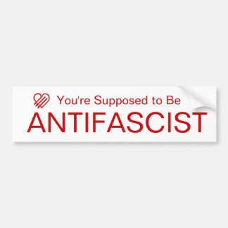 Autocollant De Voiture Vous êtes censé être antifasciste (rouge sur blanc