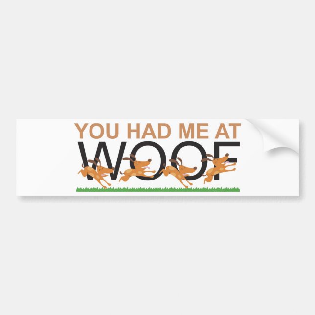 AUTOCOLLANT DE VOITURE VOUS M'AVEZ EU CHEZ WOOF (Devant)