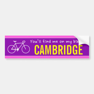 Autocollant De Voiture "Vous me trouverez sur mon vélo à CAMBRIDGE" (Cana