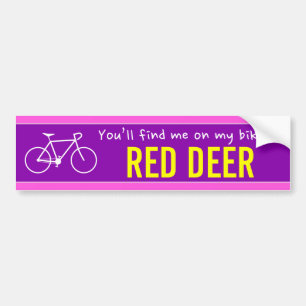 Autocollant De Voiture "Vous me trouverez sur mon vélo à RED DEER" (Can