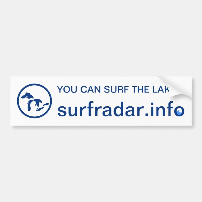 Autocollant De Voiture Vous pouvez surfer les lacs ! Pare-chocs. Marine (Devant)