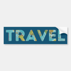Autocollant De Voiture voyage, envie, dire, voyager, nouveau, débuts