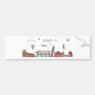 Autocollant De Voiture Voyagez dans le monde - Italie Bumper Sticker