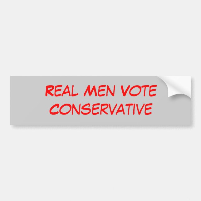 Autocollant De Voiture Vrai conservateur de vote d'hommes (Devant)
