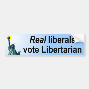 Autocollant De Voiture Vrai libertaire de vote de libéraux