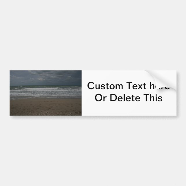 Autocollant De Voiture Vue d'océan orageuse de plage (Devant)