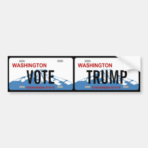 Autocollant De Voiture Washington Vote Trump, double plaque d'immatricula