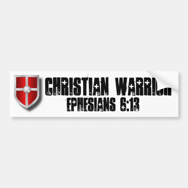 Autocollant De Voiture weapon_shield, guerrier chrétien, 6h13 d'Ephesians (Devant)