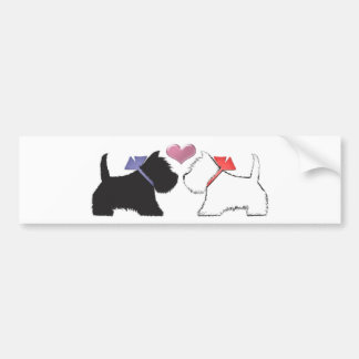 Autocollant De Voiture Westie mignon poursuit l'art