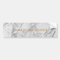 White Carrara Marble Gold Classic Personalised