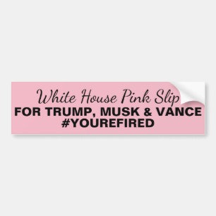 Autocollant De Voiture White House Pink Slip Trump Musk Vance