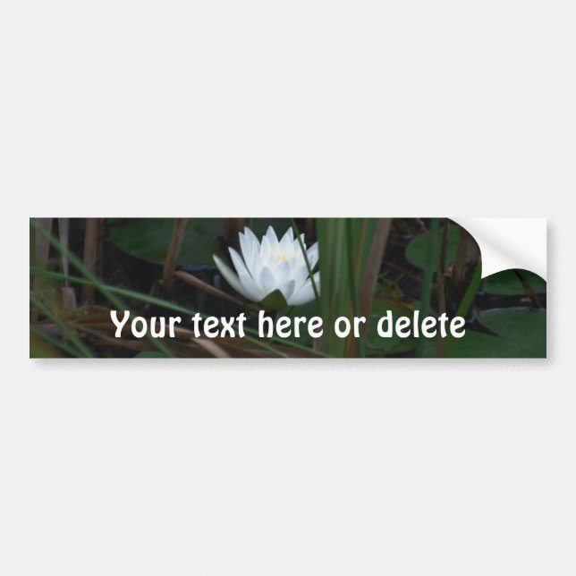 Autocollant De Voiture White Water Lily Lotus Flower Personalized (Devant)