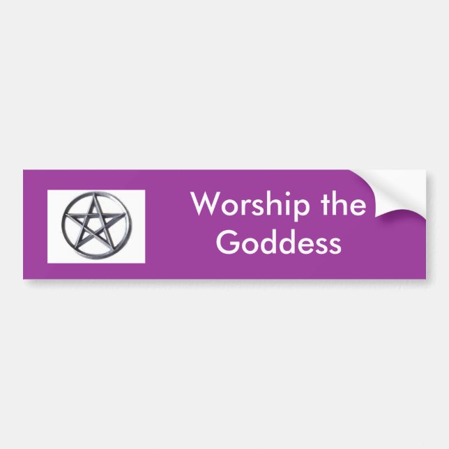 Autocollant De Voiture wicca-pentacle3, adorent la déesse (Devant)