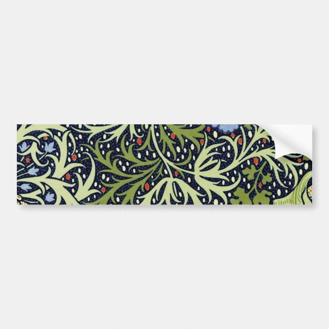 Autocollant De Voiture William Morris Fleur d'antiquité aux algues marine (Devant)