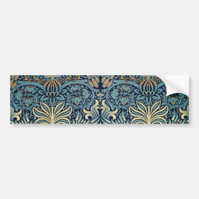 Autocollant De Voiture William Morris Peacock and Dragon Woven Design (Devant)