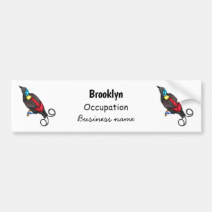 Autocollant De Voiture Wilson's bird-of-paradise bird cartoon