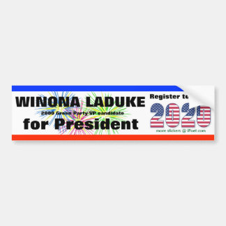 AUTOCOLLANT DE VOITURE WINONA LADUKE POUR LE PRÉSIDENT 2020 -