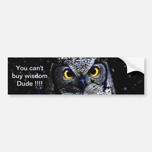 Autocollant De Voiture Wise old Owl and stars (Devant)