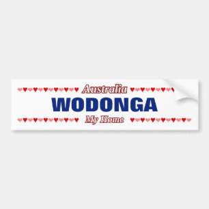 Autocollant De Voiture WODONGA - Mon foyer - Australie; Coeurs rouges et