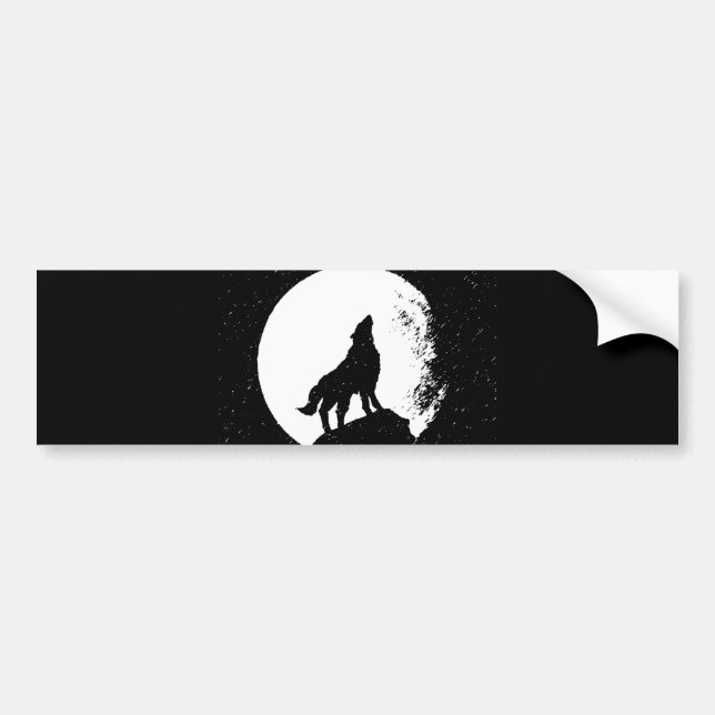 Autocollant De Voiture Wolf & Moon Silhoutte (Devant)