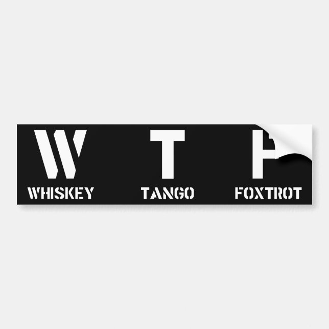 AUTOCOLLANT DE VOITURE WTF (Devant)