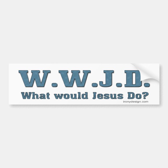 Autocollant De Voiture WWJD ? Que ferait Jésus ? (Devant)