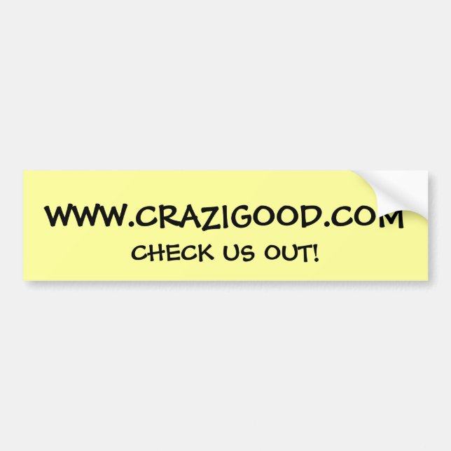 AUTOCOLLANT DE VOITURE WWW.CRAZIGOOD.COM, CONTRÔLE USA ! (Devant)
