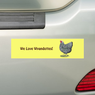 Autocollant De Voiture Wyandotte : Hen à lacet argent