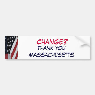 Autocollant De Voiture XG- changement ? , Merci le Massachusetts