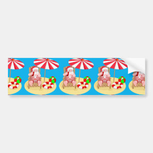 Autocollant De Voiture xmas beach santa claus
