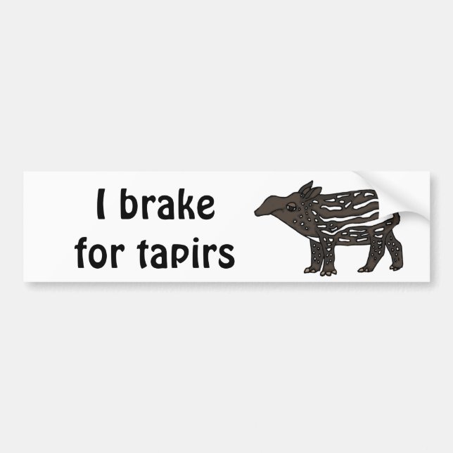 Autocollant De Voiture XX bande dessinée drôle de tapir (Devant)