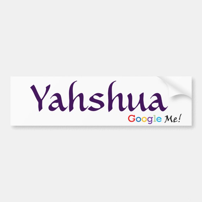 Autocollant De Voiture Yahshua - Google j'adhésif pour pare-chocs (Devant)