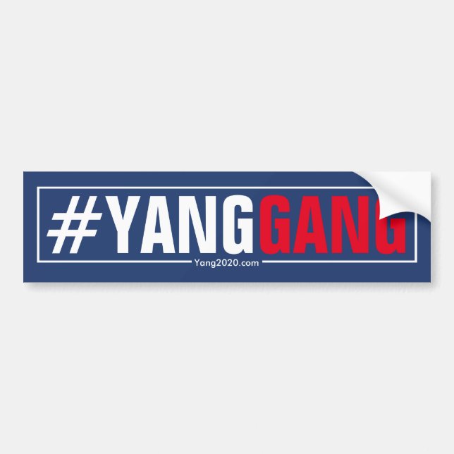 Autocollant De Voiture #YangGang - Andrew Yang 2020 (Devant)