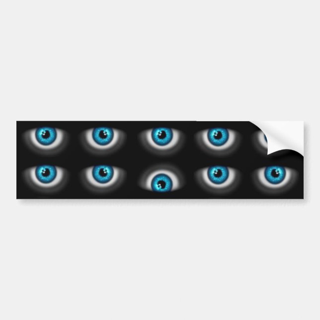 Autocollant De Voiture yeux bleus (Devant)
