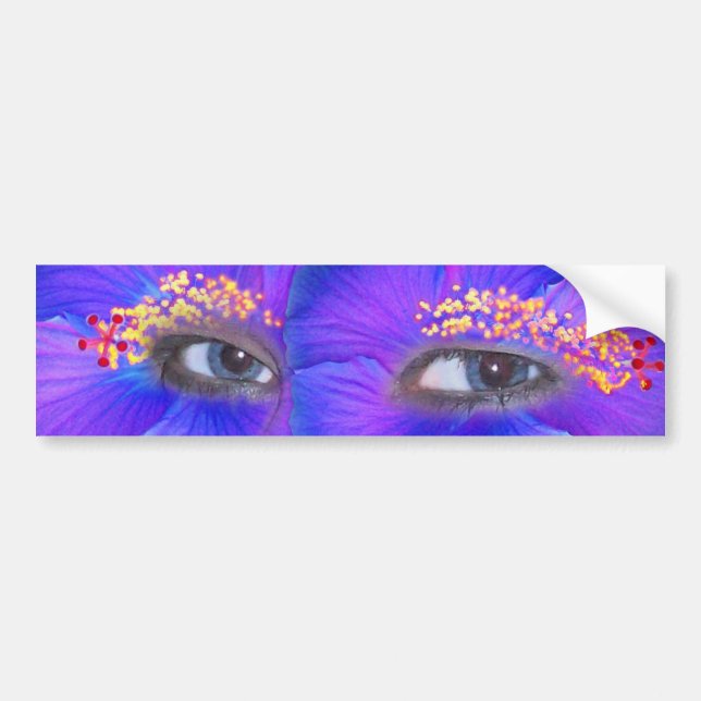 Autocollant De Voiture Yeux de ketmie - bleu (Devant)