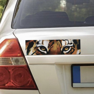 Autocollant De Voiture Yeux de Tigre de la Jungle Verte Intense Feuillage