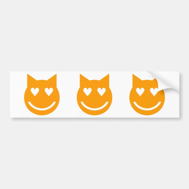 Autocollant De Voiture Yeux en forme de coeur Emoji (Devant)