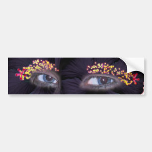 Autocollant De Voiture Yeux Hibiscus - Noir/Violet