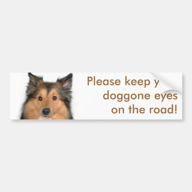 Autocollant De Voiture Yeux sur le chien de route (Devant)