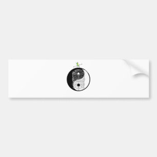 Autocollant De Voiture Yin Yang Tiki Masque guerrier