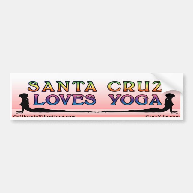 Autocollant De Voiture Yoga d'amours de Santa Cruz - vibrations de la (Devant)