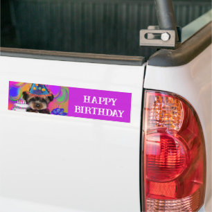 AUTOCOLLANT DE VOITURE YORKIE POO       